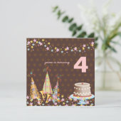 パーティーハット，子どもの誕生日パーティー 招待状 (スタンド正面)