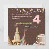 パーティーハット，子どもの誕生日パーティー 招待状 (裏面)