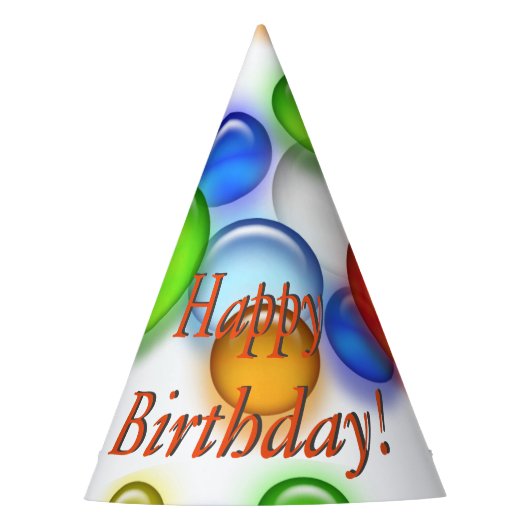 パーティーハット – 誕生日バブル (正面)