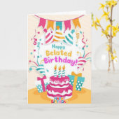 パーティーハッピーベルト誕生日グリーティングカード カード (黄色い花)