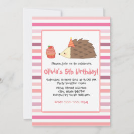 パーティーハリネズミとカップケーキ 招待状
