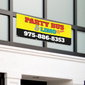 パーティーバスとリムーレンタルバナー 横断幕 (ビルの外側)