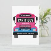 パーティーバスの誕生日招待状 招待状 (スタンド正面)
