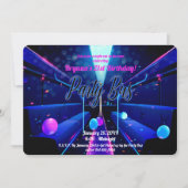 パーティーバスグローパーティークラブホッピング21st誕生日 招待状 (正面)