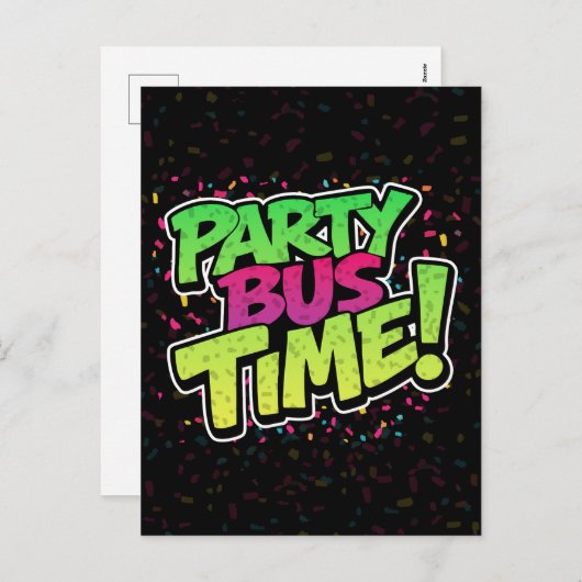 パーティーバスタイム!おもしろいお祝い シーズンポストカード (正面/裏面)