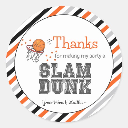 パーティーバッグシール |誕生日ありがとう ラウンドシール (正面)