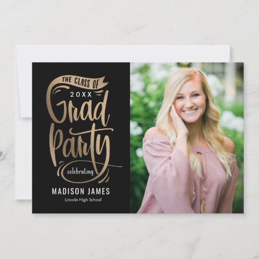 パーティーバナー卒業発表招待状 招待状 (正面)