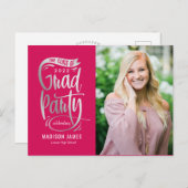 パーティーバナー卒業発表招待状Po ポストカード (正面/裏面)