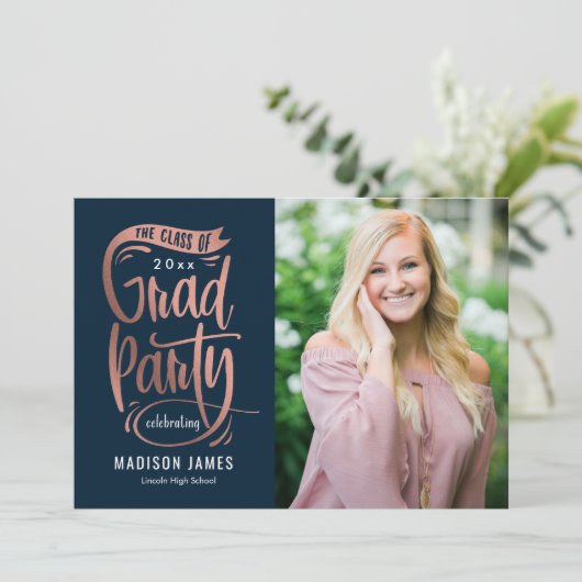 パーティーバナー編集可能カラー卒業招待状 案内状 (スタンド正面)