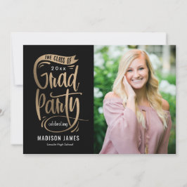 パーティーバナー編集可能カラー卒業招待状 案内状