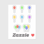 パーティーバルーンカラフルのシールのセット シール (シート)