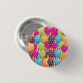 パーティーバルーンストライプ水玉模様回路おもしろい 缶バッジ (正面&裏面)