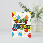 パーティーバルーンハッピーバースデー ポストカード (スタンド正面)