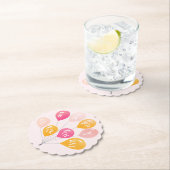 パーティーバルーンピンクイエローキッドハッピーバースデー ペーパーコースター (インサイチュ)