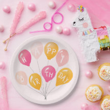 パーティーバルーンピンクイエローキッドハッピーバースデー