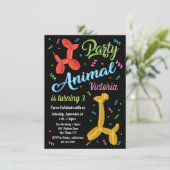 パーティーバルーン動物誕生日招待状 招待状 (スタンド正面)