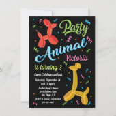 パーティーバルーン動物誕生日招待状 招待状 (正面)