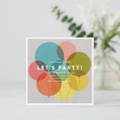 パーティーバルーン誕生日招待状 招待状 (スタンド正面)