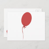 パーティーバレンタイン赤いバルーンバウハート ポストカード (正面/裏面)