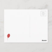 パーティーバレンタイン赤いバルーンバウハート ポストカード (裏面)