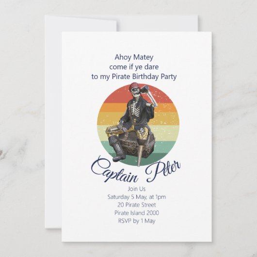 パーティーパイレーツ 招待状 (正面)