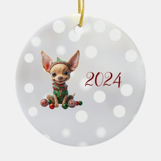 パーティーパップクリスマス小妖精や小人セラミックオーナメント セラミックオーナメント (正面)