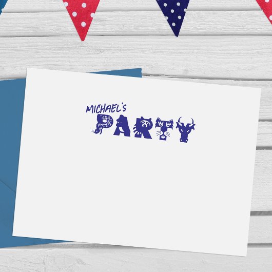 パーティーパーソナライズされた動物招待状ゴム印 セルフインキングスタンプ