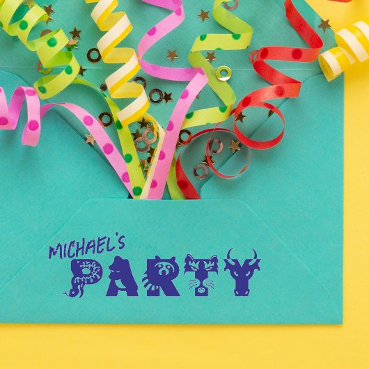 パーティーパーソナライズされた動物招待状ゴム印 セルフインキングスタンプ