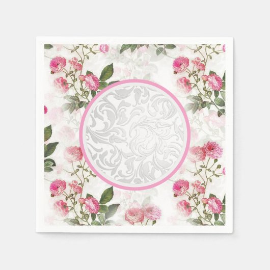 パーティービクトリアン食器フローラ紙ナプキン スタンダードカクテルナプキン (正面)