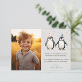 パーティーピンギンズ、子供の誕生日に寄りましょう サンキューカード