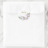 パーティーピンクのユリの花ゴールデンフレームビューティフル ラウンドシール (バッグ)