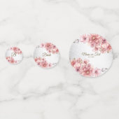 パーティーピンクの水彩花 シャイニーグリッター モダン コンフェッティ (正面)