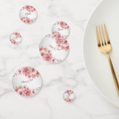 パーティーピンクの水彩花 シャイニーグリッター モダン コンフェッティ (グループ)