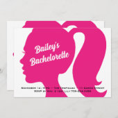 パーティーピンクの花嫁 招待状 (正面/裏面)