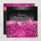 パーティーピンクスワーズ誕生日招待状 招待状 (正面/裏面)