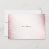 パーティーピンク水彩フラワーシャイニーグリッター モダン サンキューカード (裏面)