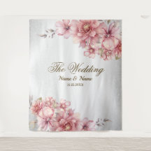 パーティーピンク水彩フラワーシャイニーグリッター モダン