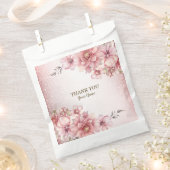 パーティーピンク水彩フラワーシャイニーグリッター モダン フェイバーバッグ (クリップ留めされた状態)