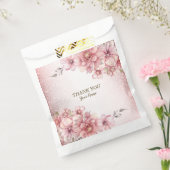 パーティーピンク水彩フラワーシャイニーグリッター モダン フェイバーバッグ (封をした状態)