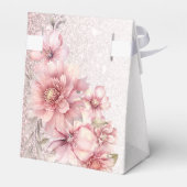 パーティーピンク水彩フラワーシャイニーグリッター モダン フェイバーボックス (裏面サイド)