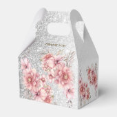 パーティーピンク水彩フラワーシャイニーグリッター モダン フェイバーボックス (裏面サイド)