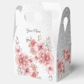 パーティーピンク水彩フラワーシャイニーグリッター モダン フェイバーボックス (オープン)