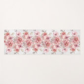 パーティーピンク水彩フラワーシャイニーグリッター モダン ヨガマット (正面(横))