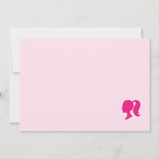 パーティーピンク熱帯ビーチベビーシャワー招待状 招待状 (裏面)