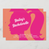 パーティーピンク&オレンジバチェロレッテ 招待状 (正面/裏面)