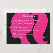 パーティーピンク&ブラック週末バチェロレッテ 招待状 (裏面)