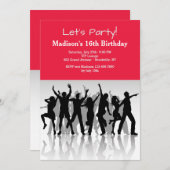 パーティーピープルシルエット招待状 招待状 (正面/裏面)