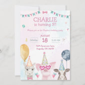 パーティーファームアニマルズ誕生日ウィムシー招待状 招待状 (正面)