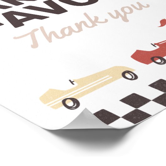 パーティーフェイスサイン2ファーストレースカー誕生日 ポスター (角)