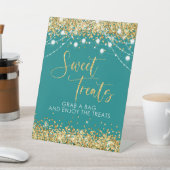 パーティーフェイススウィートトリートサインティール(緑がかった色)金ゴールド 台座サイン (インサイチュ)